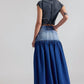Free People - Good Company Mixed Denim Maxi Skirt