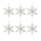 White Washed Wooden Snowflake Ornament (Set of 6)