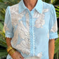 Aapparella - Floral Ric Rac Top - Plus