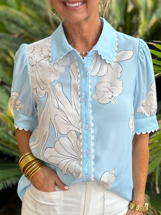 Aapparella - Floral Ric Rac Top - Plus