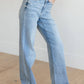 Judy Blue - High Rise V Front Waistband Straight Leg Raw Hem Jeans