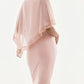 Joseph Ribkoff - Lace Trim Chiffon Overlay Sheath Dress