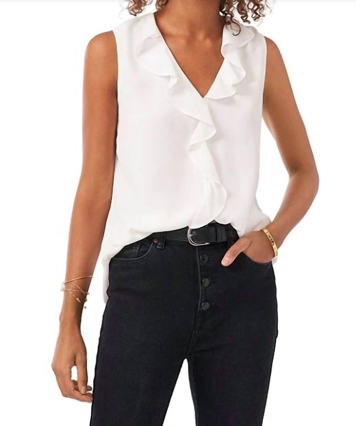Vince Camuto - Ruffle V Neck Top