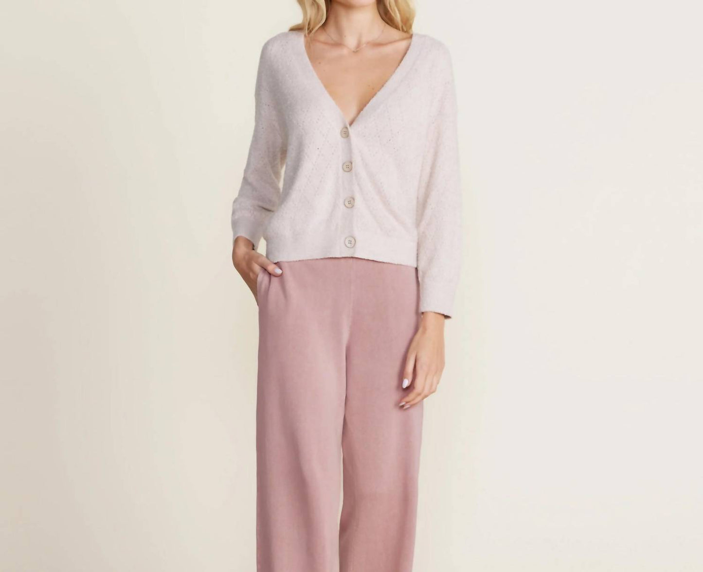 Barefoot Dreams - Cozychic Lite Diamond Pointelle Cardigan