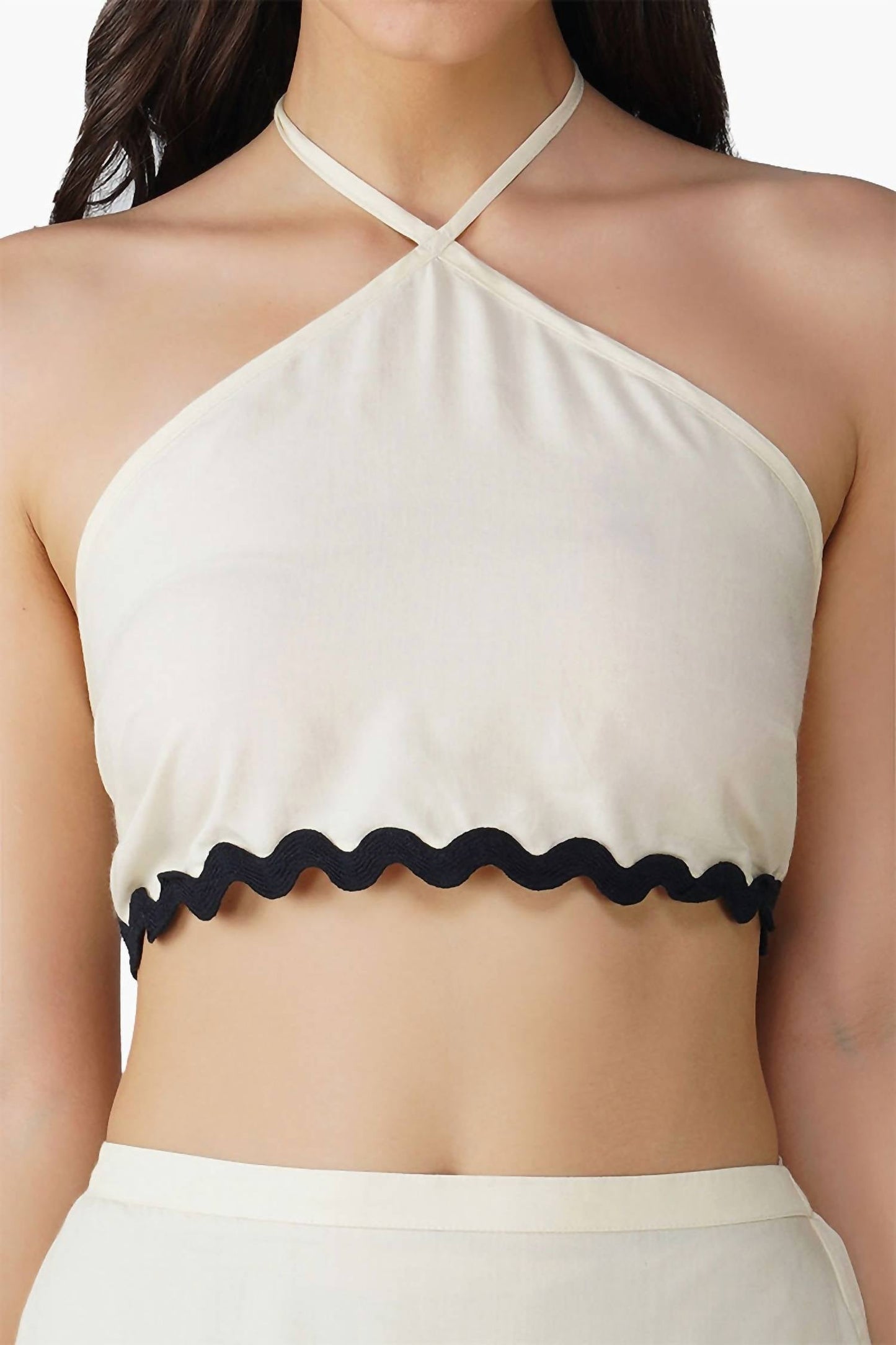 America & Beyond - Ric-rac Halter Top & Tiered Skirt Set