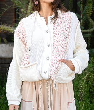 Pol - Miles Patchwork Floral Hoodie