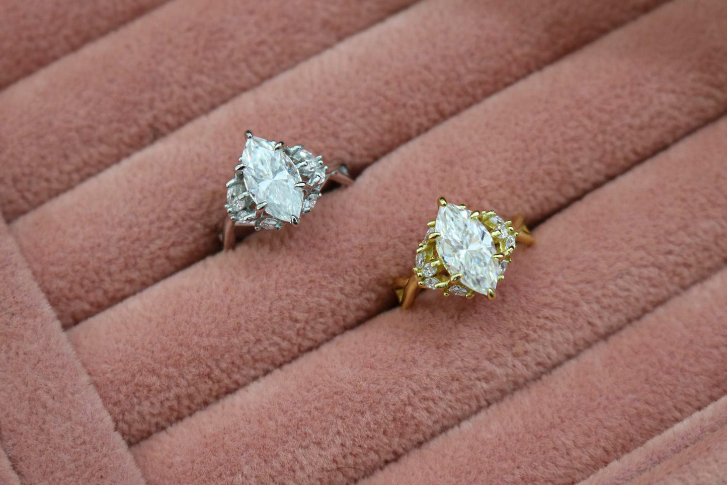 Allyanna Gifts - Women's Sterling Silver 2.0ct Marquise Moissanite Cluster Ring