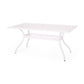 Celestine Outdoor Cast Aluminum Dining Table with Floral Lattice and Umbrella Holder