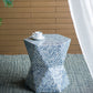 19x19x20" Tapered Blue Garden Capiz Stool, Accent Side Table