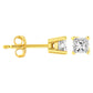 14K Yellow Gold 1/4 Cttw Princess-Cut Square Near Colorless Diamond Classic 4-Prong Solitaire Stud Earrings (H-I Color, I1-I2 Clarity)