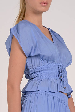 Elan - V-neck Rufle Top