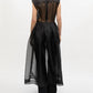 Ganni - Women's Technical Organza Corset Midi Dress