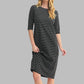 Fun 2 Fun - Quarter Sleeve Stripe Knit Dress