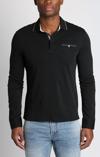 Jachs New York - Luxe Cotton Long Sleeve Polo Shirt