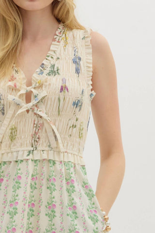 Entro - Tiered Floral Midi Dress