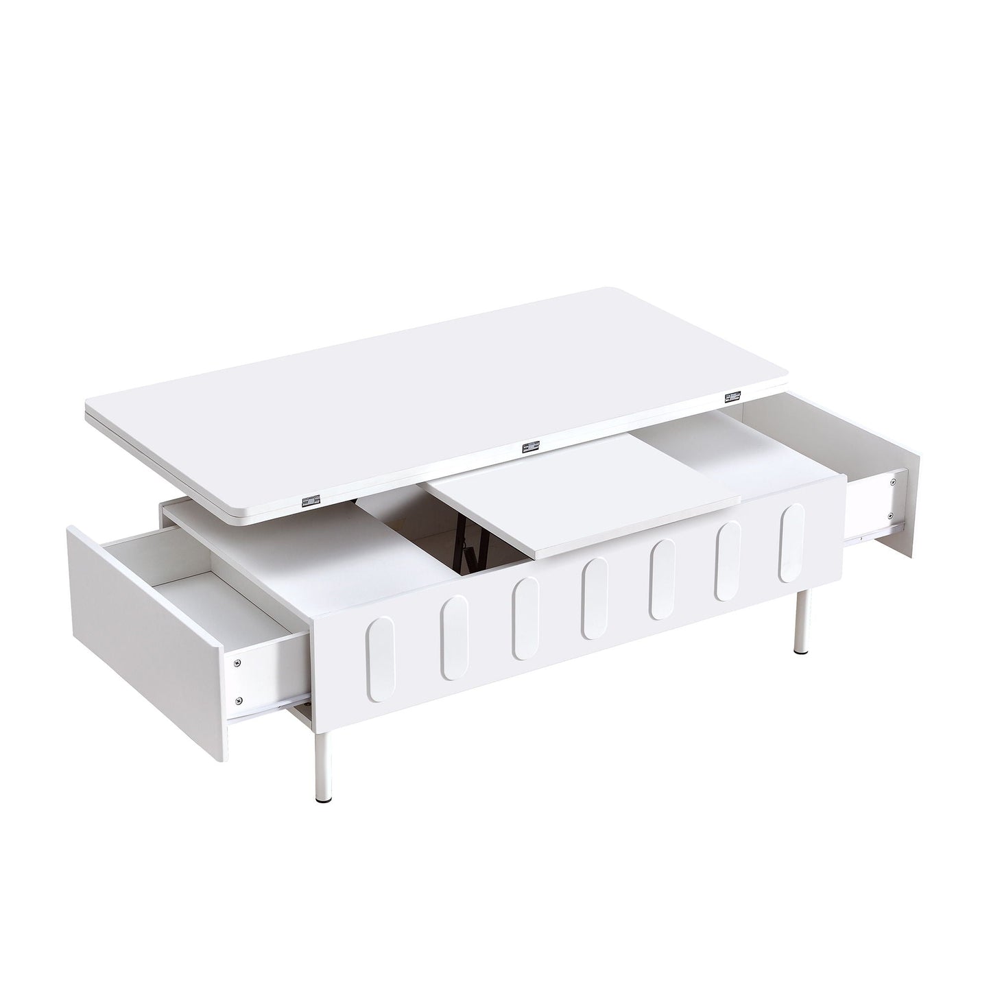Lift Top Coffee Table with 2 Drawers and Hidden Storage Compartment for Living Room