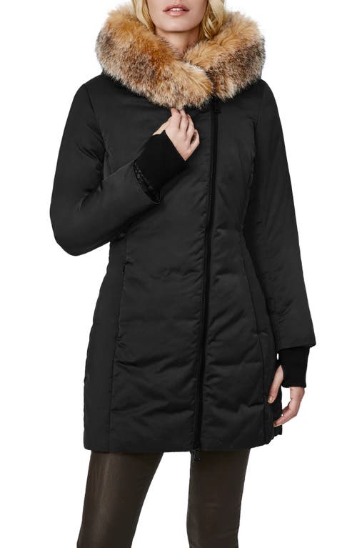 Bernardo Puffer Jacket with Faux Fur Trim in Black, Size Xx-Large