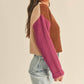 &Merci - Color Block Knit Sweater Cardigan