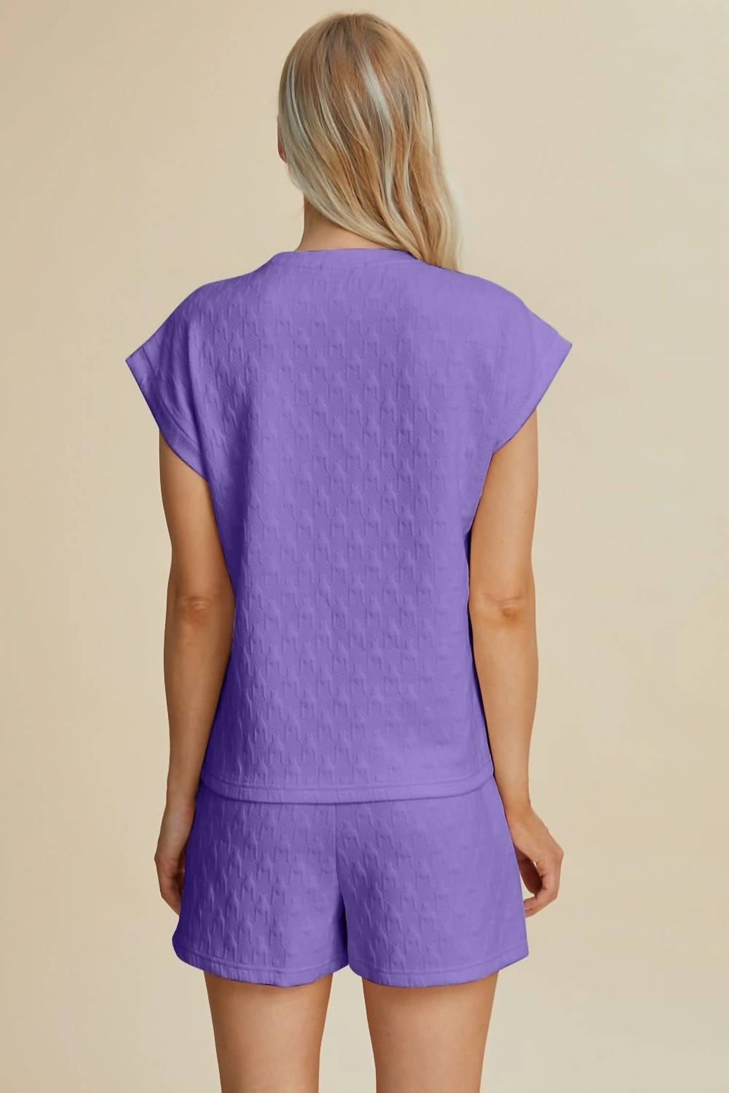 Double Take - Textured Top and Shorts Set