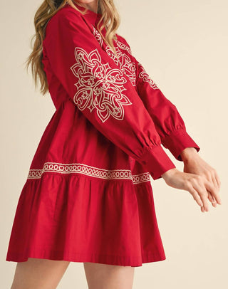 &Merci - Reba EMBROIDERED BUTTON DOWN MINI DRESS
