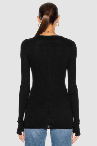 Enza Costa - Cashmere Long Sleeve Henley Top
