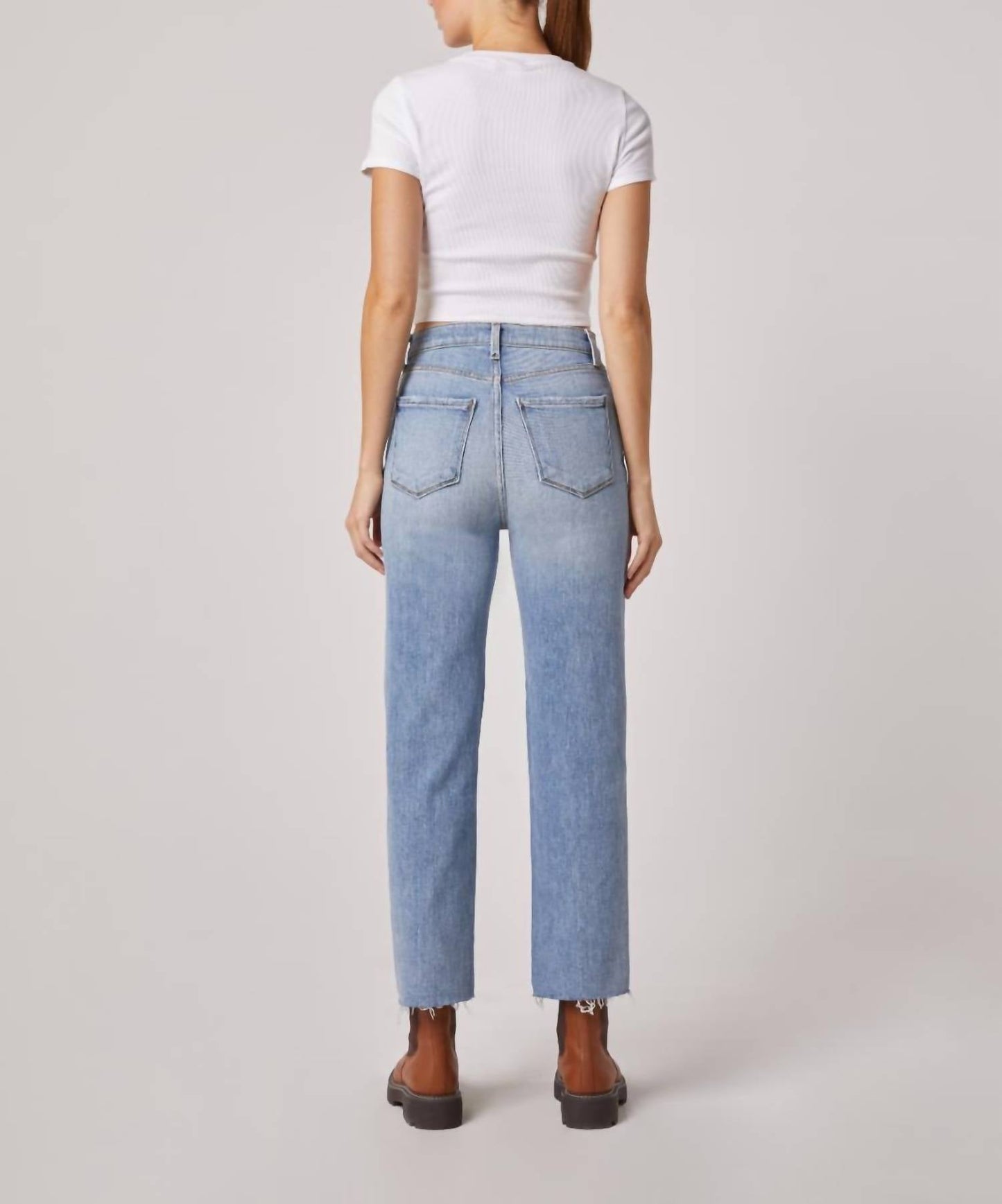 Edyson - Olivier High Rise Straight Leg Jeans with Raw Hem