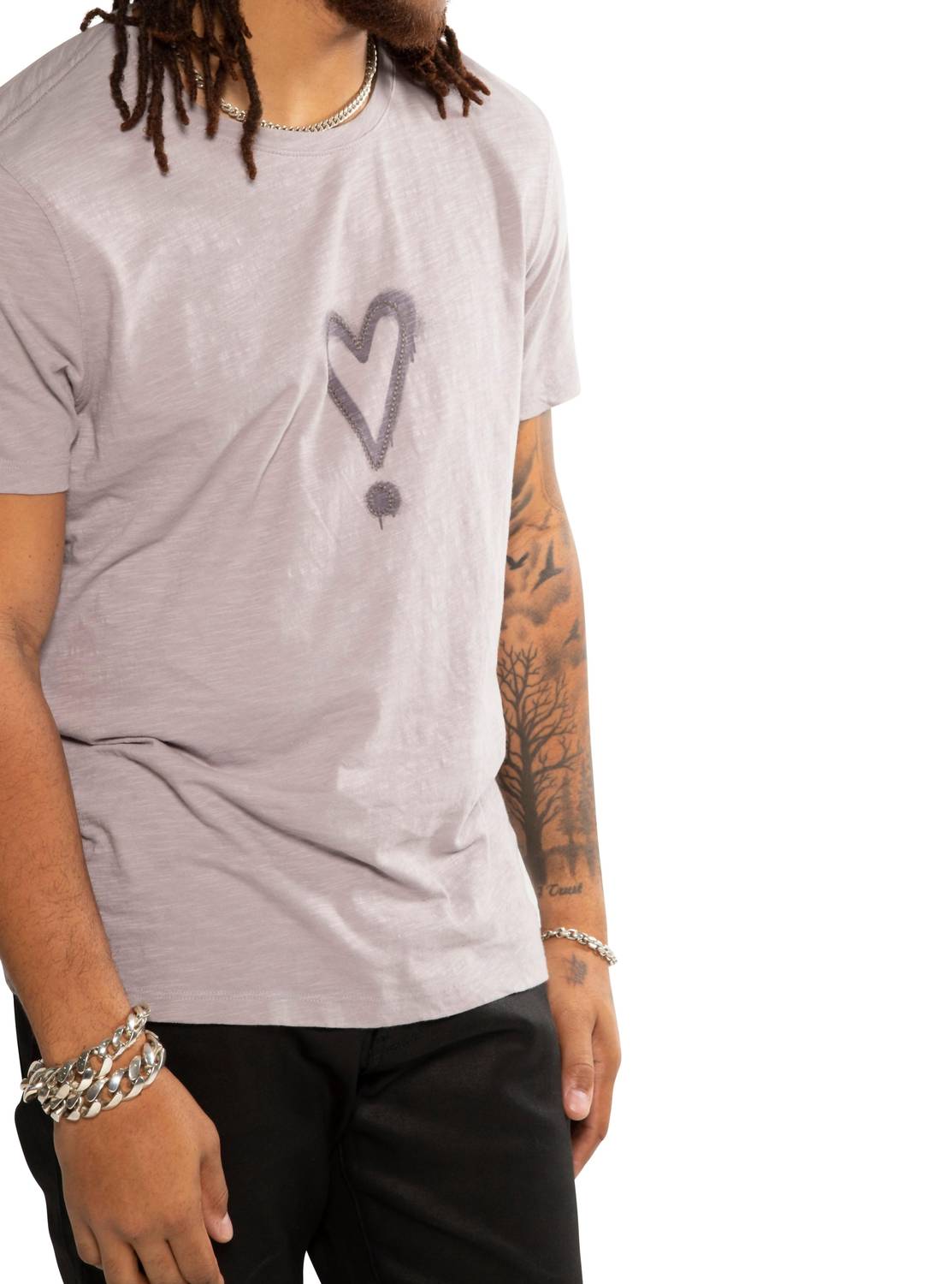 On This Day - Exclamation Heart Graphic Short Sleeve Knit Tee
