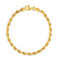 Silk Rope Chain Bracelet in 14k Yellow Gold  (4.30 mm)