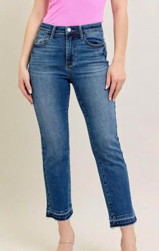 Judy Blue - Vintage Wash Release Hem Kick Flare Jeans