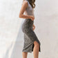 Trendsi - Jade By Jane Zebra Print Side Slit Midi Skirt