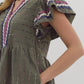 Entro - Textured Mini Dress With Multi Color Ric Rac Trim