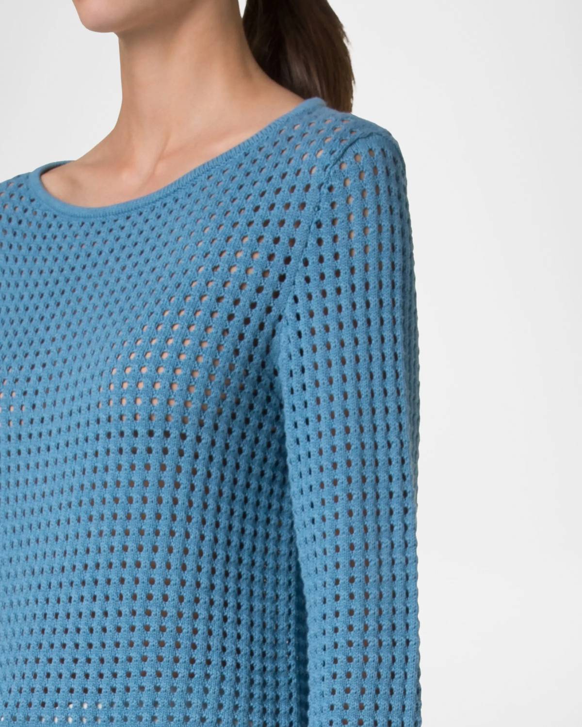 Akris Punto - Trumpet Sleeve Boatneck Chunky Mesh Sweater
