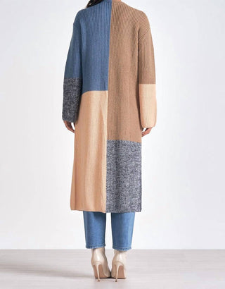 Elan - Colorblock Long Cardigan