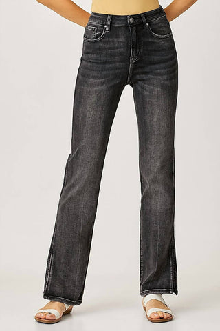 Risen - High Rise Straight Jean With Side Slit