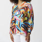 Joseph Ribkoff - Satin Abstract Print Boxy Top