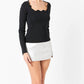 Endless Rose - Leather Front Slits Skort