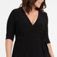 Kiyonna Women's Essential Wrap Dress Black Size 5X
