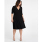 Kiyonna Women's Essential Wrap Dress Black Size 1X