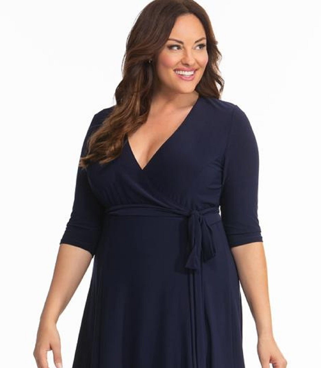 Kiyonna Women's 'Essential Wrap Dress Blue Size 3X