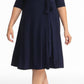 Kiyonna Women's 'Essential Wrap Dress Blue Size 3X