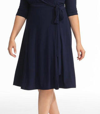 Kiyonna Women's 'Essential Wrap Dress Blue Size 3X