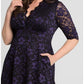 Kiyonna Women's Mon Cherie Lace Dress Purple Size 2X