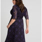 Kiyonna Women's Mon Cherie Lace Dress Purple Size 2X