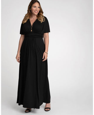 Kiyonna Women's Vienna Maxi Dress Black Size 64