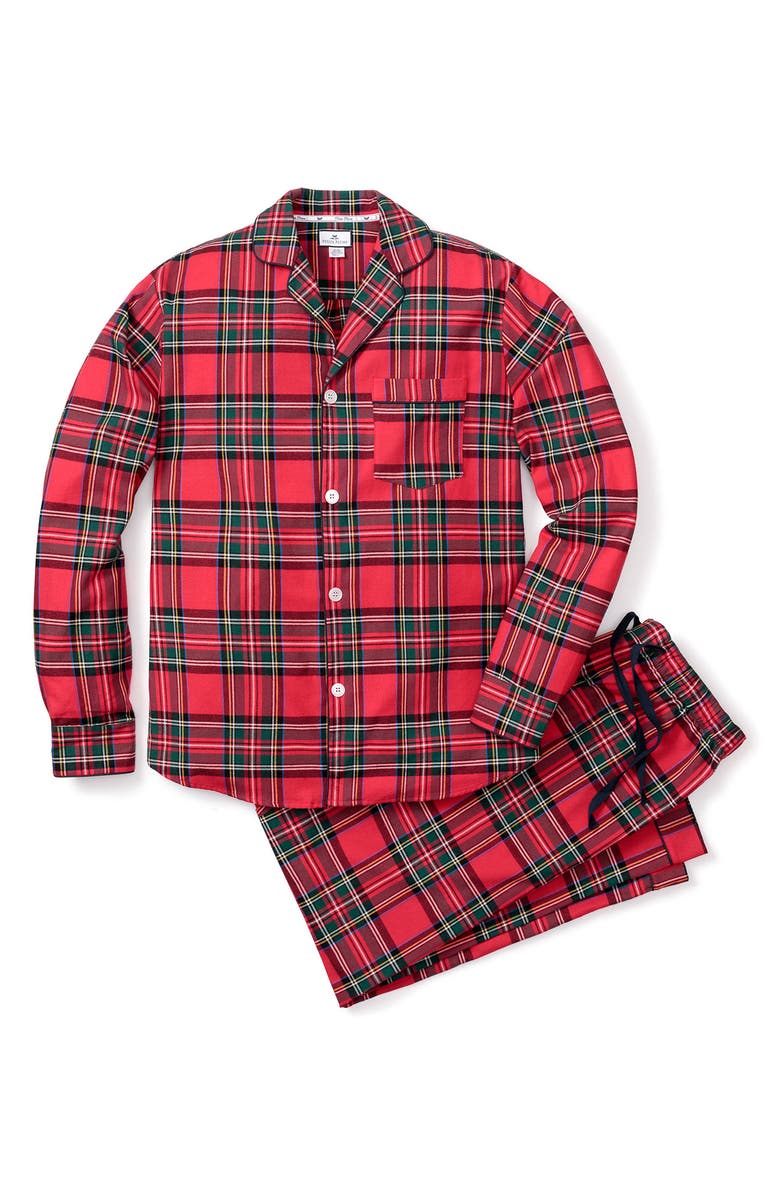 Petite Plume Men's Imperial Tartan Flannel Pajamas Red Size Medium