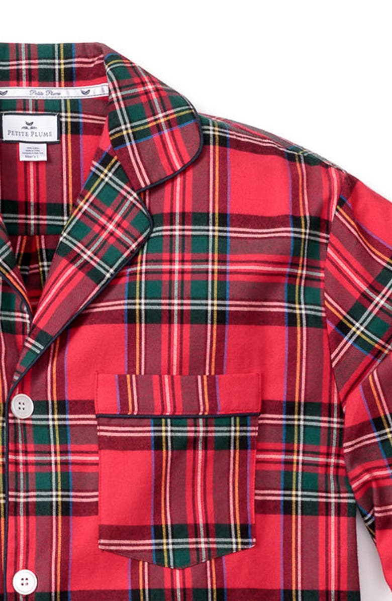 Petite Plume Men's Imperial Tartan Flannel Pajamas Red Size Medium