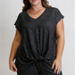 Coin Women's Cozy Tee Gray Size 2X