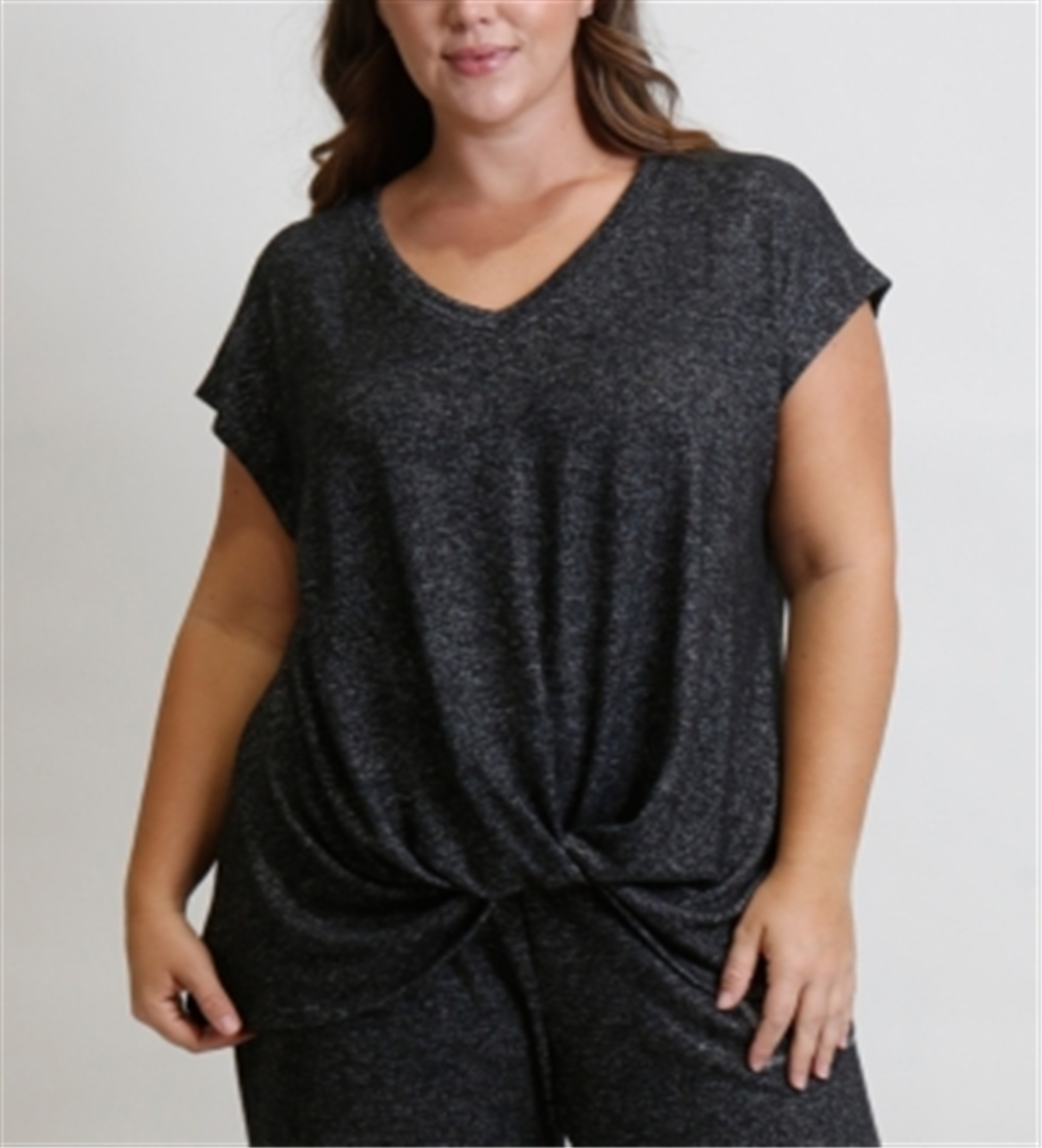 Coin Women's Cozy Tee Gray Size 2X