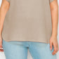 Coin Women's Gauze V Neck Rolled Sleeve Top Brown Size 3X