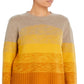 C By Bloomingdale's Cashmere Women's Ombre Color Block Cashmere Sweater Yellow Size M